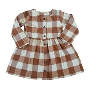 Haven Kids Checker Rust Plaid Dress